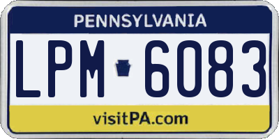 PA license plate LPM6083