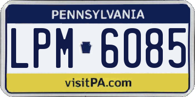PA license plate LPM6085