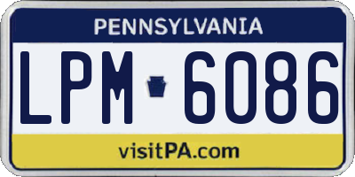 PA license plate LPM6086