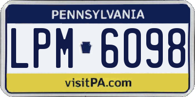 PA license plate LPM6098