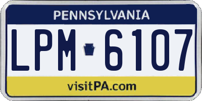 PA license plate LPM6107