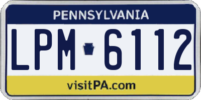PA license plate LPM6112