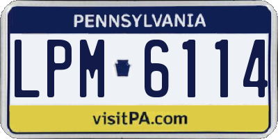PA license plate LPM6114