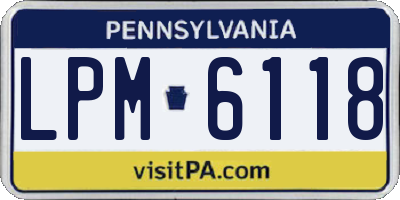 PA license plate LPM6118