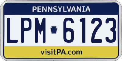 PA license plate LPM6123