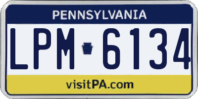 PA license plate LPM6134