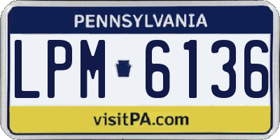 PA license plate LPM6136