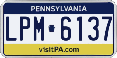 PA license plate LPM6137