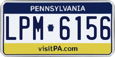 PA license plate LPM6156