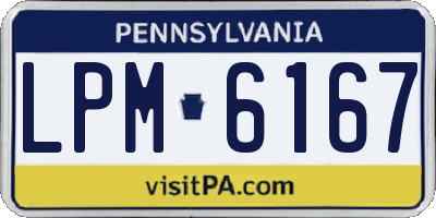 PA license plate LPM6167