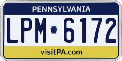 PA license plate LPM6172