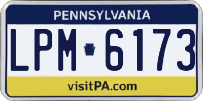 PA license plate LPM6173