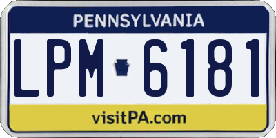 PA license plate LPM6181