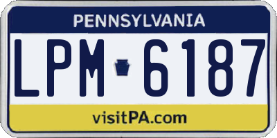 PA license plate LPM6187