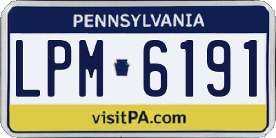 PA license plate LPM6191