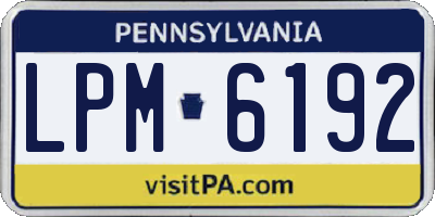 PA license plate LPM6192