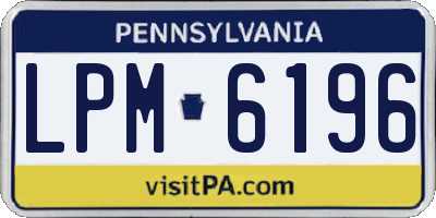 PA license plate LPM6196