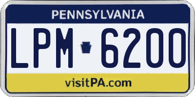 PA license plate LPM6200
