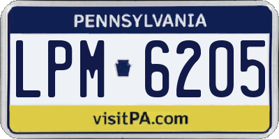 PA license plate LPM6205