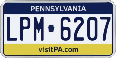 PA license plate LPM6207