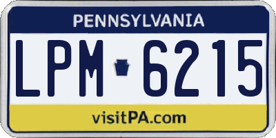 PA license plate LPM6215
