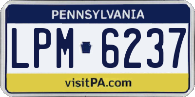 PA license plate LPM6237