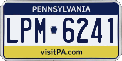 PA license plate LPM6241