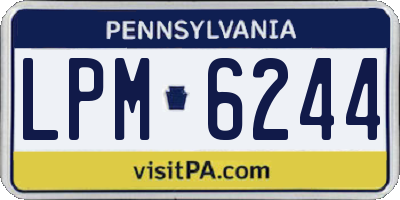 PA license plate LPM6244