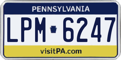 PA license plate LPM6247