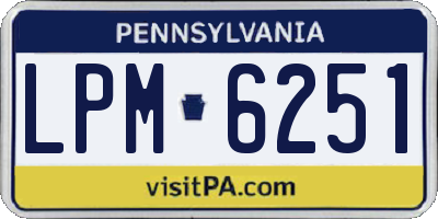 PA license plate LPM6251