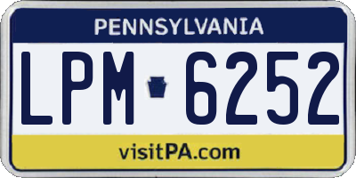 PA license plate LPM6252