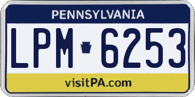 PA license plate LPM6253