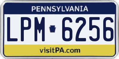 PA license plate LPM6256