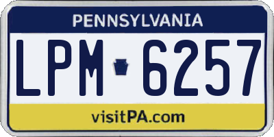 PA license plate LPM6257