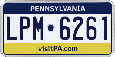 PA license plate LPM6261