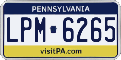 PA license plate LPM6265