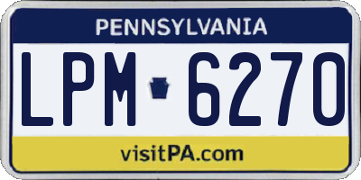 PA license plate LPM6270