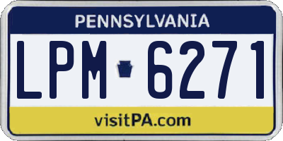 PA license plate LPM6271