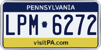 PA license plate LPM6272