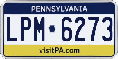 PA license plate LPM6273