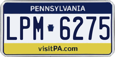 PA license plate LPM6275
