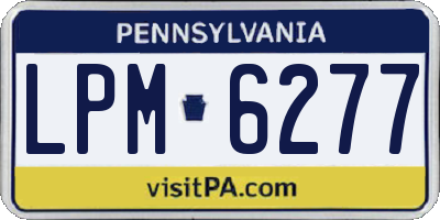 PA license plate LPM6277