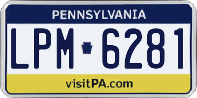 PA license plate LPM6281