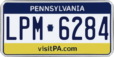 PA license plate LPM6284