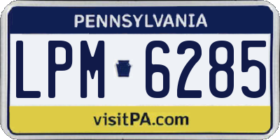 PA license plate LPM6285