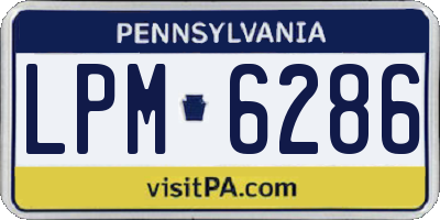 PA license plate LPM6286