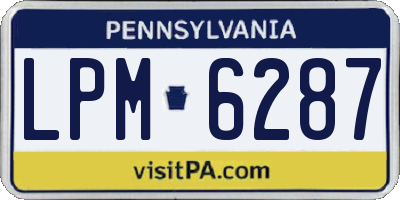 PA license plate LPM6287