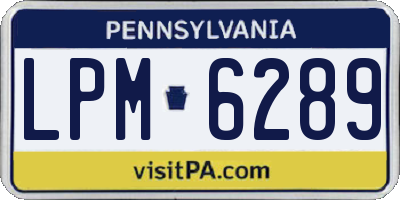 PA license plate LPM6289