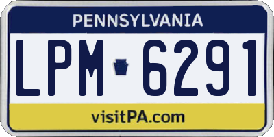 PA license plate LPM6291