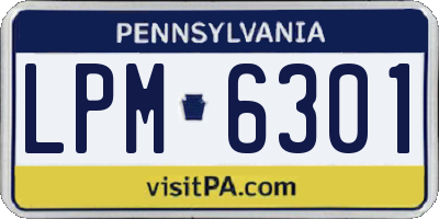 PA license plate LPM6301